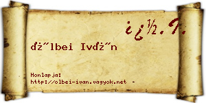 Ölbei Iván névjegykártya
